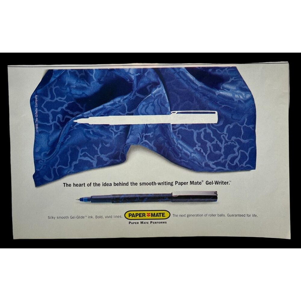 Papermate Pens Print Ad Vintage 90s Roller Balls Gel Writer